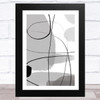 Shades Of Grey Black Lines Abstract Design 2 Wall Art Print