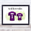Dad team Mates Football Shirts Purple Personalised Father's Day Gift Print