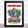 Foster Dad My Favourite Superhero Vintage Personalised Father's Day Gift Print
