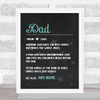 Dad Dictionary Definition Chalk Personalised Dad Father's Day Gift Print