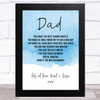 Blue Theme Dad Personalised Dad Father's Day Gift Wall Art Print