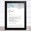 Noun Dad Word Dictionary Dad Father's Day Gift Wall Art Print