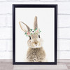 Bunny Rabbit Flowers Pastel Wall Art Print