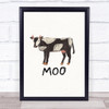 Cow Hand Drawn Simple Wall Art Print