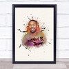 Michael B. Jordan Watercolour Splatter Drip Wall Art Print