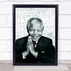 Nelson Mandela Grey And White Word Abstract Wall Art Print