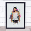 Enrique Iglesias Watercolour Splatter Drip Wall Art Print