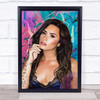 Demi Lovato Watercolour Spots Pink Blue Wall Art Print