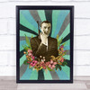 Sean Connery Hippie Floral Watercolour Wall Art Print