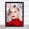 Anne Marie Grunge Splatter Portrait Wall Art Print