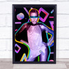 Grace Jones Colourful Retro Shapes Wall Art Print