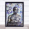 Tupac Shakur Urban Graffiti Blue Wall Art Print