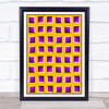 Psychedelic Yellow Purple Square Waffle Wall Art Print