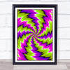 Psychedelic Purple Green Swirl Wall Art Print