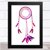 Pretty Pink Purple Watercolour Dreamcatcher Wall Art Print