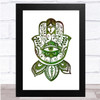 Boho Green Watercolour Hamsa Wall Art Print