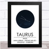 Zodiac Star Sign Constellation Taurus Wall Art Print