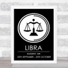 Zodiac Star Sign Black & White Element Libra Wall Art Print