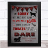 Sorry We Are Not Home Grey And Red Halloween Wall Art Print