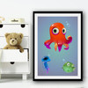 Octopus Fish And Friends Animation Wall Art Print