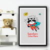 Raccoon Superhero Lives Here Pow Wall Art Print