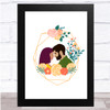 Couple Pink & Peach Floral Graphic Wall Art Print