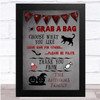 Grab A Bag Grey And Red Halloween Personalised Wall Art Print