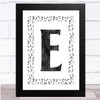 Music Notes Chalk Any Initial Personalised Wall Art Print