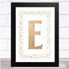 Music Notes Rustic Any Initial Personalised Wall Art Print