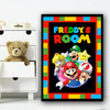 Super Mario Colourful Squares Any Name Personalised Wall Art Print