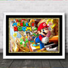 Super Mario Gold Frame Any Name Personalised Wall Art Print