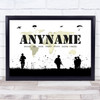 Army Silhouette Map Any Name Personalised Wall Art Print