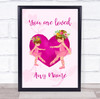 Personalised Ballet Girls Pink Heart You Are Loved Wall Art Print