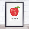 Thank You Teacher Apple Watercolour Personalised Wall Art Print