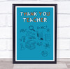 Thank You Teacher Science Sketches Personalised Wall Art Print