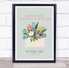 Thank You Teacher Pretty Flowers Personalised Wall Art Print