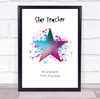 Star Teacher Cosmic Splatter Personalised Wall Art Print