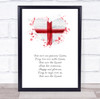 England Watercolour Heart Splatter Art Anthem Quote Wall Art Print