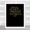 America Star Spangled Banner Quote Gold On Black Wall Art Print