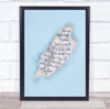 Isle Of Man Blue Watercolour Wall Art Print