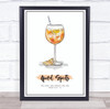 Aperol Spritz Cocktail  Wall Art Print