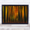 Autumn Falls Forest Fall Leaf Leaves Trunks Gold Golden Wall Art Print