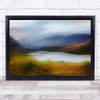 Autumn Painting Abstract Mountains Water Lake Fall Wall Art Print