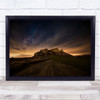 Badlands Night Hill Mountain Road Way Rocks Sky Wall Art Print