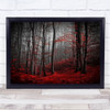 Bloody River Blood Red Forest Tree Leaves Blurry Surreal Wall Art Print