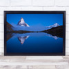 Night Mirror Fog Mist Peak Snow Winter Pond Pool Wall Art Print