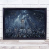 NYC Night Blue City New York USA United States Manhattan Wall Art Print