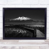 Road to Mountain Erciyes Pier Monochrome Mountains Boardwalk Wooden Art Print