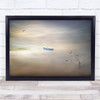 Seagulls Bird Waves Sand Dreams Water Painterly Wall Art Print