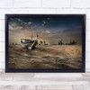 Ship In The Desert Surreal Boat Maritime Anchor Wall Art Print